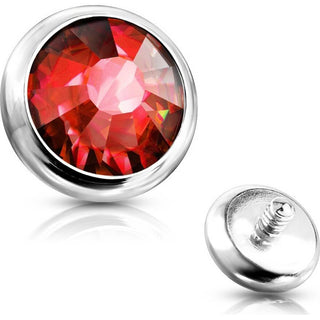 Top Top flat round zirconia bezel setting Internally Threaded
