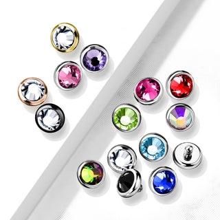 Top Top flat round zirconia bezel setting Internally Threaded