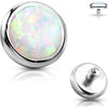 Top top flat round opal bezel setting Internally Threaded