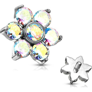 Top top flower zirconia prong setting Internally Threaded