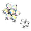 Top top flower zirconia prong setting Internally Threaded