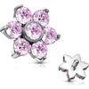 Top top flower zirconia prong setting Internally Threaded