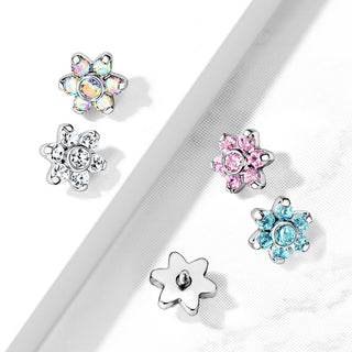 Top top flower zirconia prong setting Internally Threaded