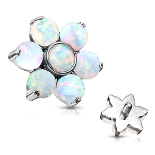Top top flower opal prong setting Internally Threaded