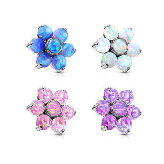 Top top flower opal prong setting Internally Threaded