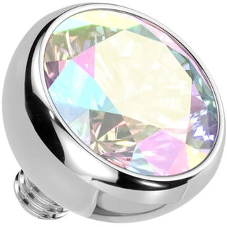 Titanium Top top ball zirconia bezel setting Internally Threaded