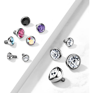 Titanium Top top ball zirconia bezel setting Internally Threaded