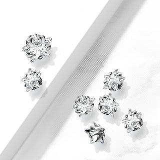 Titanium Top top star zirconia prong setting Internally Threaded