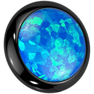 Titanium Top top round flat opal bezel setting Internally Threaded