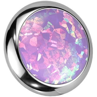 Titanium Top top round flat opal bezel setting Internally Threaded
