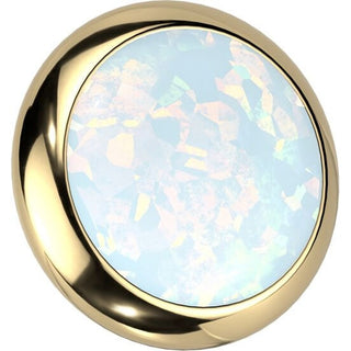 Titanium top round flat opal bezel setting Internally Threaded