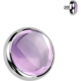 Titanium top natural stone bezel setting Internally Threaded