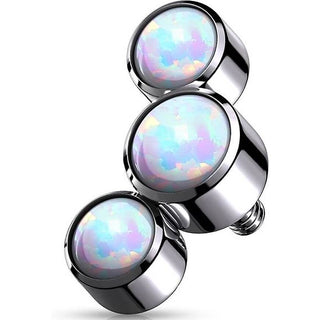 Titanium top 3 opal bezel setting Internally Threaded