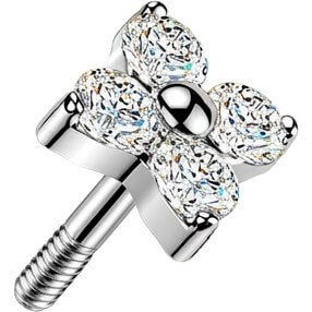 Titanium Top Top 4 Zirconia Flower Internally Threaded