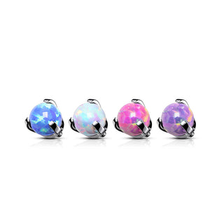 Titanium Top to ball opal claw setting Internally Threaded