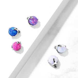 Titanium Top to ball opal claw setting Internally Threaded