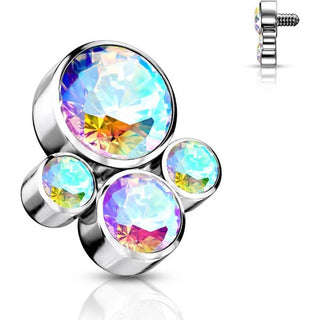 Titanium Top top 4 zirconias bezel setting Internally Threaded