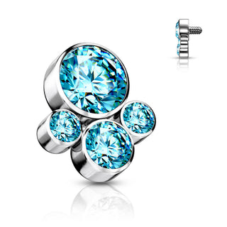 Titanium Top top 4 zirconias bezel setting Internally Threaded