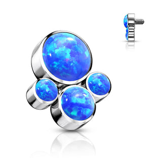 Titanium Top top 4 opals bezel setting Internally Threaded