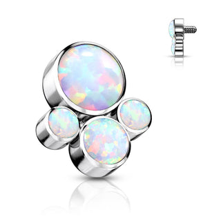 Titanium Top top 4 opals bezel setting Internally Threaded