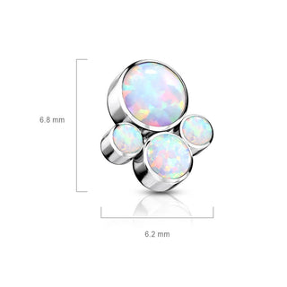 Titanium top 4 opals bezel setting Internally Threaded