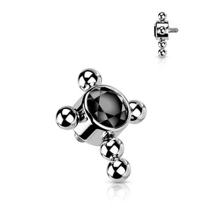 Titanium top cross zirconia beaded balls Internally Threaded