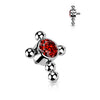Titanium Top top cross zirconia beaded balls Internally Threaded
