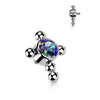 Titanium top cross zirconia beaded balls Internally Threaded