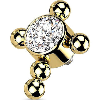 Titanium Top top cross zirconia beaded balls Internally Threaded