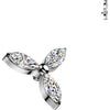 Titanium top flower zirconia marquise cut Internally Threaded