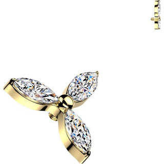 Titanium top flower zirconia marquise cut Internally Threaded