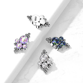 Titanium top 4 zirconias beaded ball edge Internally Threaded