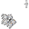 Titanium top 5 cubic zirconia flower Internally Threaded