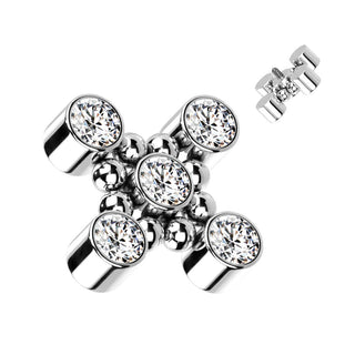 Titanium Top top cross zirconias and beaded balls Internally Threaded