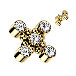 Titanium Top top cross zirconias and beaded balls Internally Threaded