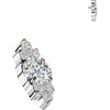 Titanium top round cubic zirconia with trinity cubic zirconia clusters Internally Threaded
