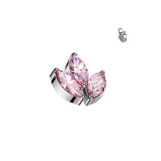 Titanium Top top leaf zirconia marquise cut Internally Threaded