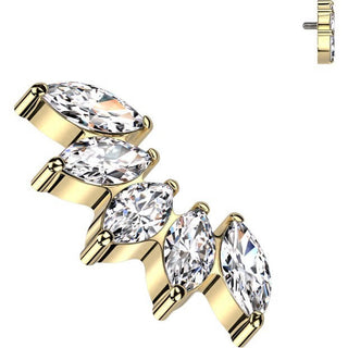 Titanium Top top 5 zirconias marquise cut Internally Threaded
