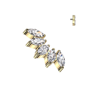 Titanium Top top 5 zirconias marquise cut Internally Threaded