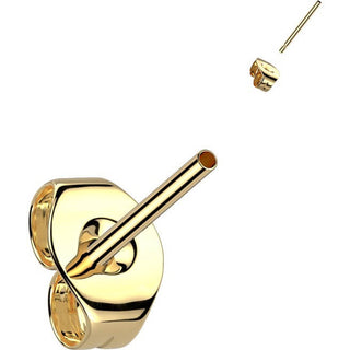 Titanium earring stud post with butterfly back