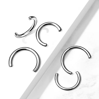 Titanium horseshoe barbell pin Push-In