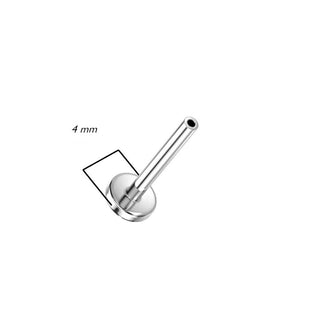 Titanium Base labret base flat back 4mm Push-In