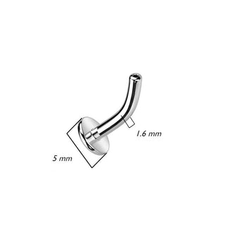 Titanium Base belly button bar convex base Push-In