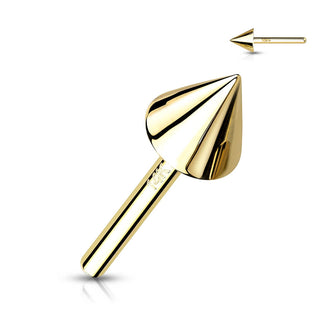 Solid Gold 14 Carat top spike Push-In