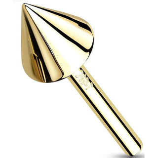 Solid Gold 14 Carat top spike Push-In