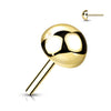 Solid Gold 14 Carat top dome Push-In