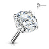 Solid Gold 14 Carat top round zirconia prong setting Push-In