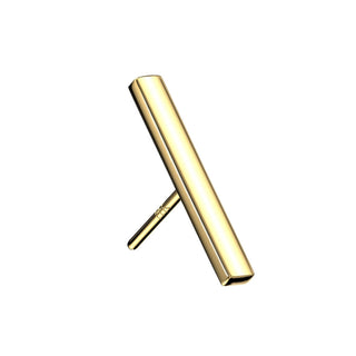 Solid Gold 14 Carat top long flat bar Push-In