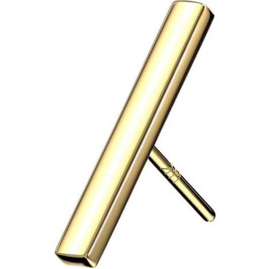 Solid Gold 14 Carat Top Bar Push-In