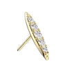 Solid Gold 14 Carat top oval zirconia Push-In